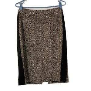 Valentino Roma wool tweed designer academia career pencil skirt size 46/US 10